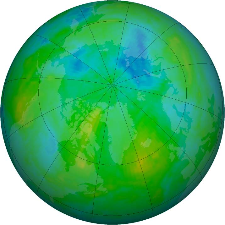 Arctic ozone map for 23 August 2001